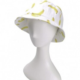 Bucket Hats Unisex Cute Print Bucket Hat Summer Fisherman Cap - Banana - White - C511PWP96IR $18.27