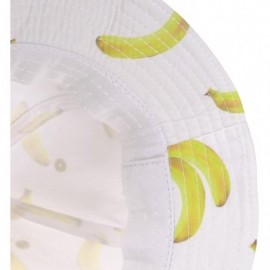 Bucket Hats Unisex Cute Print Bucket Hat Summer Fisherman Cap - Banana - White - C511PWP96IR $18.27