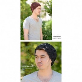 Skullies & Beanies Mens Summer Beanie Cotton - Womens Crochet Slouch Cap Hand Made Chemo Hat - Ivory - CP114VGHVQR $14.88