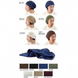 Skullies & Beanies Mens Summer Beanie Cotton - Womens Crochet Slouch Cap Hand Made Chemo Hat - Ivory - CP114VGHVQR $14.88