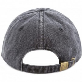 Baseball Caps Unisex Washed Low Profile Denim Suede Bill Cotton Plain Cap - Black With Brown Suede - C012NRZPRQI $11.63