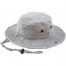 Sun Hats 100% Cotton Stone-Washed Safari Wide Brim Foldable Double-Sided Sun Boonie Bucket Hat - Pigment - Grey - CW18OTIULW9...
