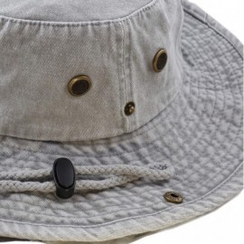 Sun Hats 100% Cotton Stone-Washed Safari Wide Brim Foldable Double-Sided Sun Boonie Bucket Hat - Pigment - Grey - CW18OTIULW9...