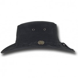 Sun Hats Foldaway Cattle Suede Leather Hat - Item 1061 - Black - CF17YK9KYX0 $52.03