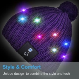 Skullies & Beanies Light Up Beanie Hat Stylish Unisex LED Knit Cap for Indoor and Outdoor - Lb008-purple - C6186L8O8LL $23.82