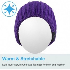 Skullies & Beanies Light Up Beanie Hat Stylish Unisex LED Knit Cap for Indoor and Outdoor - Lb008-purple - C6186L8O8LL $23.82