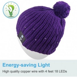 Skullies & Beanies Light Up Beanie Hat Stylish Unisex LED Knit Cap for Indoor and Outdoor - Lb008-purple - C6186L8O8LL $23.82