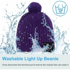 Skullies & Beanies Light Up Beanie Hat Stylish Unisex LED Knit Cap for Indoor and Outdoor - Lb008-purple - C6186L8O8LL $23.82