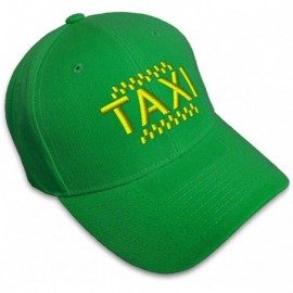 Baseball Caps Custom Baseball Cap Taxi Embroidery Dad Hats for Men & Women Strap Closure - Kelly Green - CE18XWGDA7X $17.81