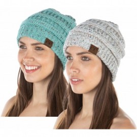 Skullies & Beanies Regular 2-Pack Bundle - CONFETTI - Ivory- Mint - CR18YRNQ0A6 $17.97