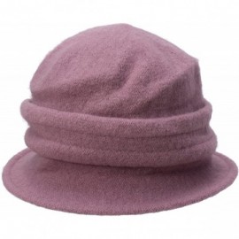 Bucket Hats Womens Ladies 100% Wool Winter Warm Flower Cloche Bucket Hat A222 - Purple - C411NIO9MLZ $16.65