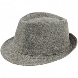 Fedoras Men's Women's Summer Beach Sun Hat Linen Fedoras Trilby Hats - Grey - C017YYYYGT0 $9.80