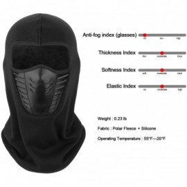 Balaclavas Warm Balaclava Ski Face Mask Cover Winter Fleece Warmer Fit Helmet Adults - Black - CE185A2MSY9 $10.47