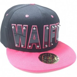 Baseball Caps Waifu HAT in Black with Pink Brim - Black Letter With Pink Trim - CB1889HEI38 $39.65