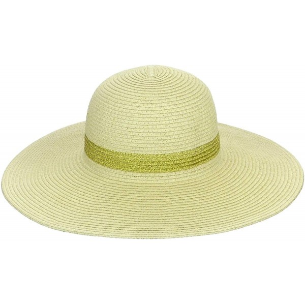 Sun Hats Classic Semi-Floppy Brim Metallic Band Metallic Thread Straw Sun Hat - Natural - CY18T3OSXDC $12.68