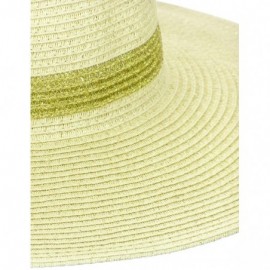 Sun Hats Classic Semi-Floppy Brim Metallic Band Metallic Thread Straw Sun Hat - Natural - CY18T3OSXDC $12.68
