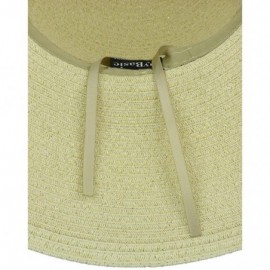 Sun Hats Classic Semi-Floppy Brim Metallic Band Metallic Thread Straw Sun Hat - Natural - CY18T3OSXDC $12.68