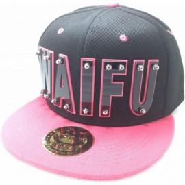 Baseball Caps Waifu HAT in Black with Pink Brim - Black Letter With Pink Trim - CB1889HEI38 $39.65