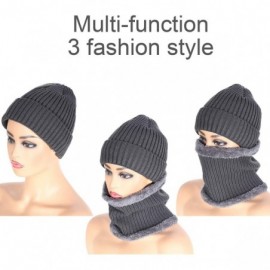 Skullies & Beanies 5 Pieces Winter Ski Warm Set- Include Warm Knitted Hat Circle Scarf Warm Knitted Gloves and Ear Warmer - G...