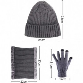 Skullies & Beanies 5 Pieces Winter Ski Warm Set- Include Warm Knitted Hat Circle Scarf Warm Knitted Gloves and Ear Warmer - G...