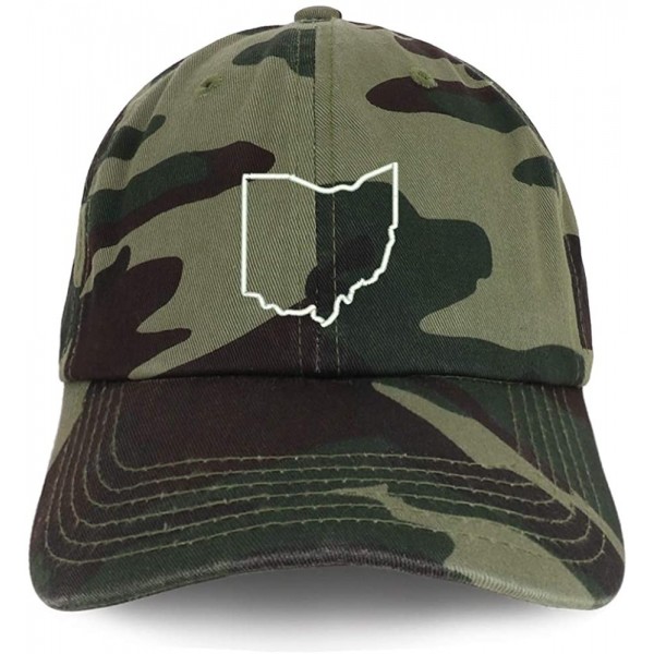 Baseball Caps Ohio State Outline State Embroidered Cotton Dad Hat - Camo - CX18SSE7K3A $14.44