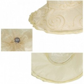 Sun Hats Women's Summer Sun Hat - Elegant Floppy Dress Hat - Swirl Flower - Cream - CL11LDZXEV5 $24.51