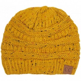 Skullies & Beanies Unisex Confetti Ribbed Cable Knit Thick Soft Warm Winter Beanie Hat - Mustard - CE12KC15BBV $13.69
