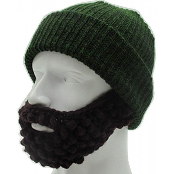 Skullies & Beanies Unisex Wacky Beard Hat Knit Funny Beanie Halloween Cap Wind Mask - Green - CX18L7M3C5C $13.45