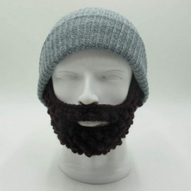 Skullies & Beanies Unisex Wacky Beard Hat Knit Funny Beanie Halloween Cap Wind Mask - Green - CX18L7M3C5C $13.45