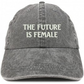 Baseball Caps The Future is Female Embroidered Soft Washed Cotton Adjustable Cap - Black - C717YT4TRR3 $15.10