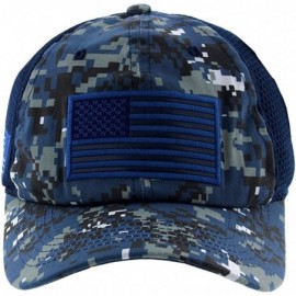 Baseball Caps American US Military Embroidered Flag Soft Mesh Hat Trucker Cap - Navy Dig Camo - C718UCI44M2 $12.30