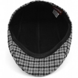 Newsboy Caps Men's Houndstooth Fall/Winter Ivy Cap - Gray - CH18776824O $9.91