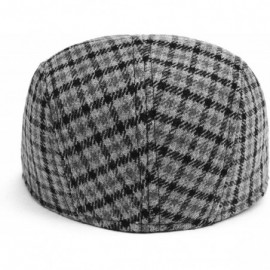 Newsboy Caps Men's Houndstooth Fall/Winter Ivy Cap - Gray - CH18776824O $9.91