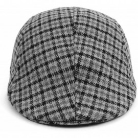 Newsboy Caps Men's Houndstooth Fall/Winter Ivy Cap - Gray - CH18776824O $9.91