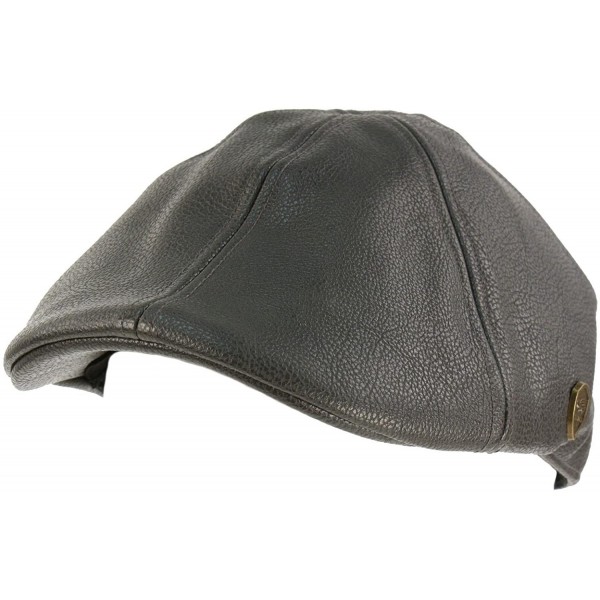 Newsboy Caps Men's Winter Fall Faux Leather Duckbill Ivy Driver Cabbie Cap Hat - Gray - C211H6K6NJV $10.18