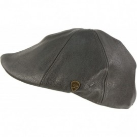 Newsboy Caps Men's Winter Fall Faux Leather Duckbill Ivy Driver Cabbie Cap Hat - Gray - C211H6K6NJV $10.18