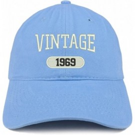 Baseball Caps Vintage 1969 Embroidered 51st Birthday Relaxed Fitting Cotton Cap - Carolina Blue - CT180ZL6D8N $13.60