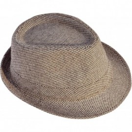 Fedoras Classic Gangster Stain-Resistant Crushable Gentleman's Fedora - Brown/Beige - CH12NZCRU6C $17.75