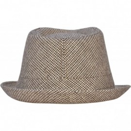 Fedoras Classic Gangster Stain-Resistant Crushable Gentleman's Fedora - Brown/Beige - CH12NZCRU6C $17.75