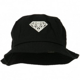 Bucket Hats Diamond Jewelry Logo Embroidered Bucket Hat - Black - CG11ND5BBB3 $44.41