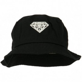 Bucket Hats Diamond Jewelry Logo Embroidered Bucket Hat - Black - CG11ND5BBB3 $22.81