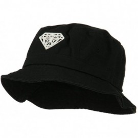 Bucket Hats Diamond Jewelry Logo Embroidered Bucket Hat - Black - CG11ND5BBB3 $22.81