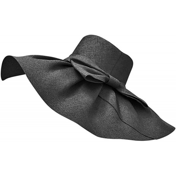 Sun Hats Elegant Toyo Wide Brim Floppy Hat - Black - C212CM4HVS7 $23.29