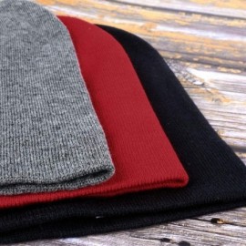Skullies & Beanies Winter Daily Beanie Stocking Hat - Warm Wool Beanies Unisex Skull Cap for Men and Women Gray/Black - Black...
