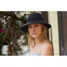 Sun Hats Women's Lightweight Foldable/Packable Beach Sun Hat w/Decorative Bow - Black Sun Hat - C5180WYSS67 $17.58