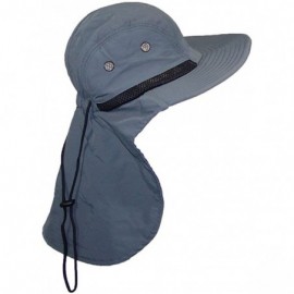 Sun Hats Men/Women Wide Brim Summer Hat with Neck Flap (One Size) - Dark Gray - CX183IGLAOO $14.66