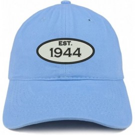 Baseball Caps Established 1944 Embroidered 76th Birthday Gift Soft Crown Cotton Cap - Carolina Blue - CH180L7O6SW $16.72