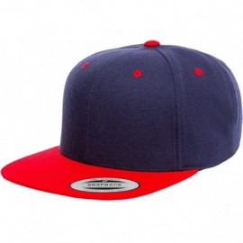 Baseball Caps Classic Wool Snapback with Green Undervisor Yupoong 6089 M/T - Navy/Red - CD12LC2KYKH $12.31