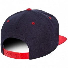 Baseball Caps Classic Wool Snapback with Green Undervisor Yupoong 6089 M/T - Navy/Red - CD12LC2KYKH $12.31