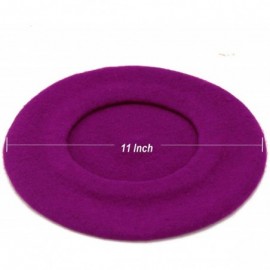 Berets Wool Beret Hat-Solid Color French Style Winter Warm Cap for Women Girls Lady - Purple(cranberry) - CK18C85XT26 $12.72